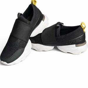 Sorel Black Slip-On Sneakers Chunky White Sole